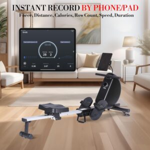 Home Water Rowing Machine – 380 LBS Weight Capacity. Digital Monitor Tracks Workout Data, Ergonomic Seat Ensures Comfort. App-Enabled for Guided Training