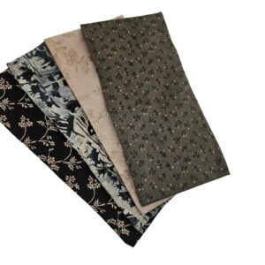 Eye Pillow COVER Pack of (4) Bulk Wholesale – Cotton Washable Fits most Eye Pillows – Yoga Massage Meditation Aromatherapy – beige gray flowers geometric