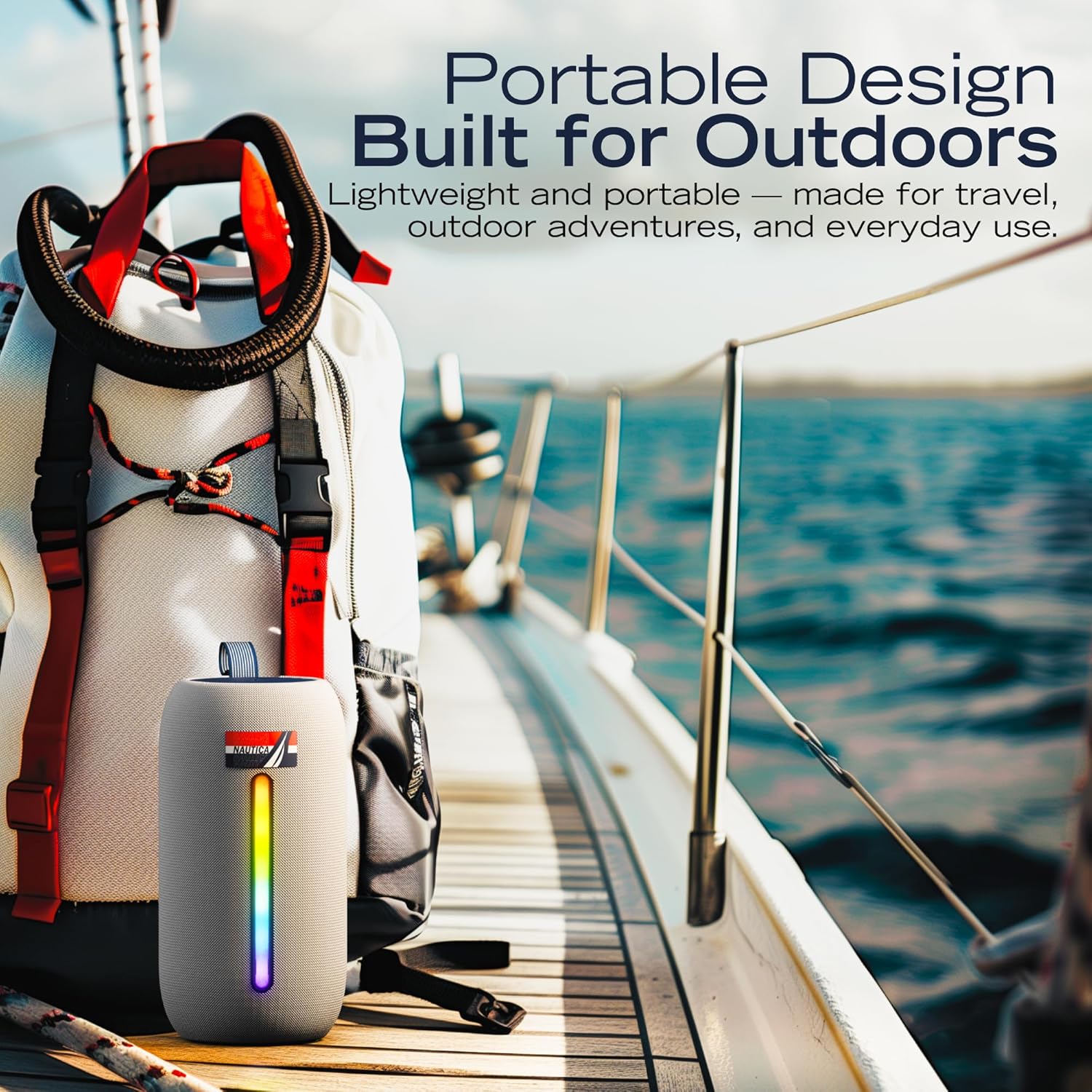Nautica Urban SP600 True Wireless Outdoor Speaker, Portable IP5 Splash-Proof Bluetooth Speaker, Perfect for Camping, Beach, Backyard & Travel - Image 8