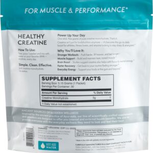TERRA ORIGIN Healthy Creatine Micronized Monohydrate Powder | 30 Stick Packs | Support for Muscle and Cognitive Performance* | Supplement for Women and Men | Unflavored, Gluten Free, Zero Sugar