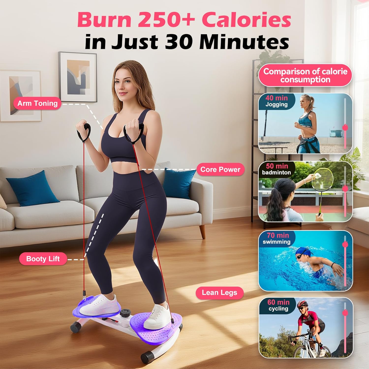 EPHESPORT Waist Twisting Machine, Ab Twister for Home Workout, Twister Board for Exercise, Full Body Slimming & Core Training, Twist Machine for Weight Loss, Compact Home Exercise Equipment - Image 3