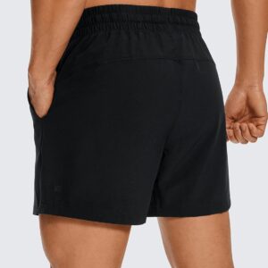 CRZ YOGA Men’s Linerless Workout Shorts 5” – Lightweight Quick Dry for Running Sports Athletic Gym with Pockets