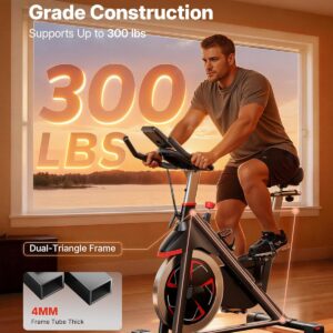 Merach Exercise Bike with Incline & Decline, Stationary Bike for Home Gym Fitness, Automated Magnetic Resistance, Indoor Workout Bike with Self-Developed App, 350 lbs Weight Capacity & 40 lbs Flywheel