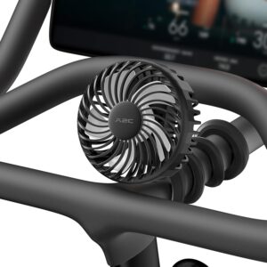 A2C 4.7-Inch Big Cooling Fan for Peloton Bike Bike+ or Tread, 16.5″ Long Bendable Arm, Rechargeable 4000mAh Battery, 360° Rotation, 3 Speeds, fits Treadmill Exercise Workout Stationary Cycling Bikes
