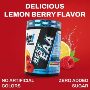 BPI Sports Essential Amino Acids EAA Powder – Pre, Intra & Post Workout Drink – BCAA Powder for Men & Women, EAA + BCAA + Hydration, Advanced Formula with 10g of EAA. (Lemon Berry)