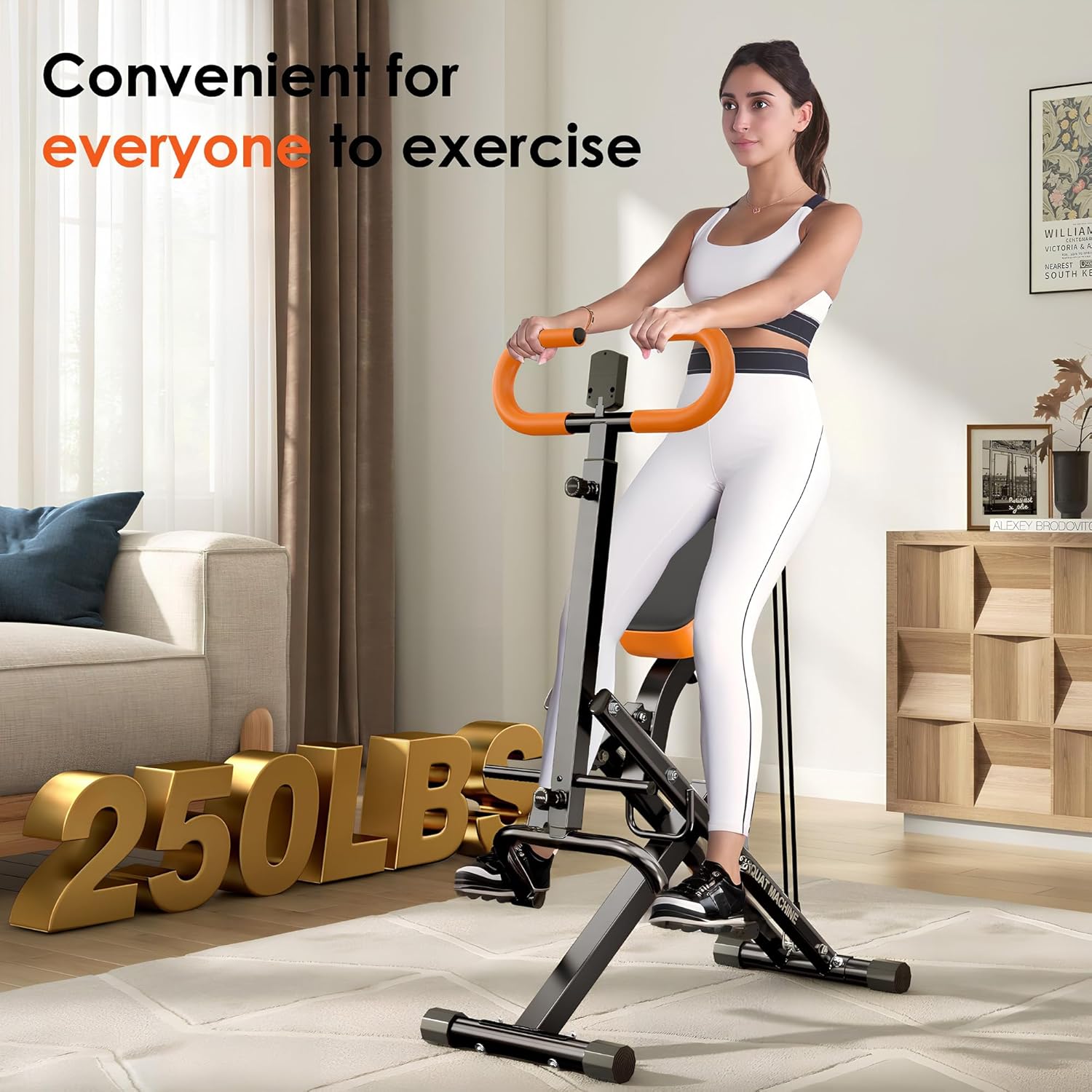 soges Squat Machine for Home, Squat Assist Trainer with Adjustable Resistance, Foldable Rowing Machine, LCD Display, Exercise Assisted Trainer for Glutes Legs Workout - Image 7