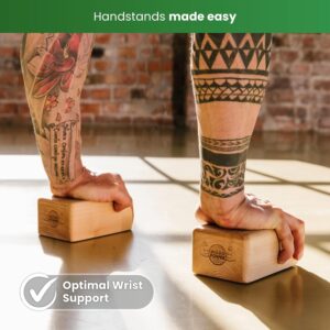 WOODPOWER BalanceBlocks – Handstand Blocks & Yoga Block in One – Bodyweight Training, Gymnastics, Acrobatics, Yoga, Yoga prop and accessory, Lightweight, Good for Travel, Premium European Quality (Pack of 2)