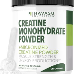 Micronized Creatine Monohydrate Powder – Post Workout Recovery Drink – Muscle, Strength and Energy Production – 5g Unflavored, Non-GMO, Vegan and Gluten Free Creatine Powder for Men – 60 Servings