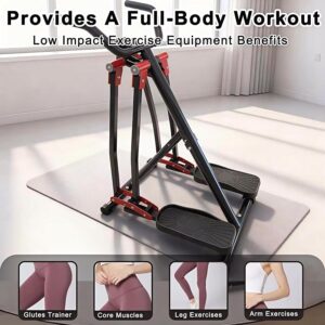 KINMAC Air Walking Elliptical Exercise Machine – Foldable Low-Impact Cardio Trainer with LCD Monitor, Extended Stride & Non-Slip Pedals for Home Gym