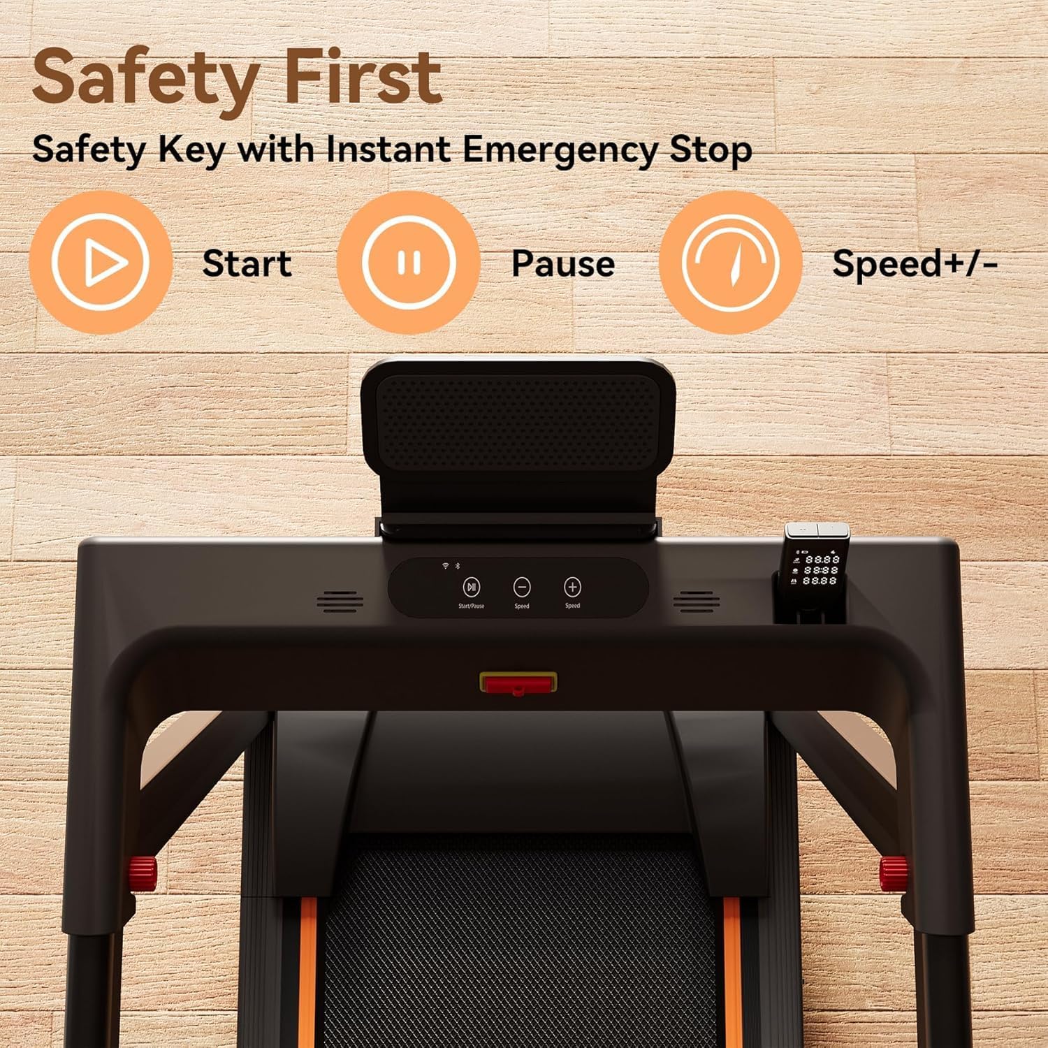 Treadmills for Home, 4-in-1 Foldable Treadmill with Incline, 300 LBS Capacity Running Treadmills for Home Small Spaces with Handles, 3.0 HP Folding Treadmill with Smart APP - Image 7