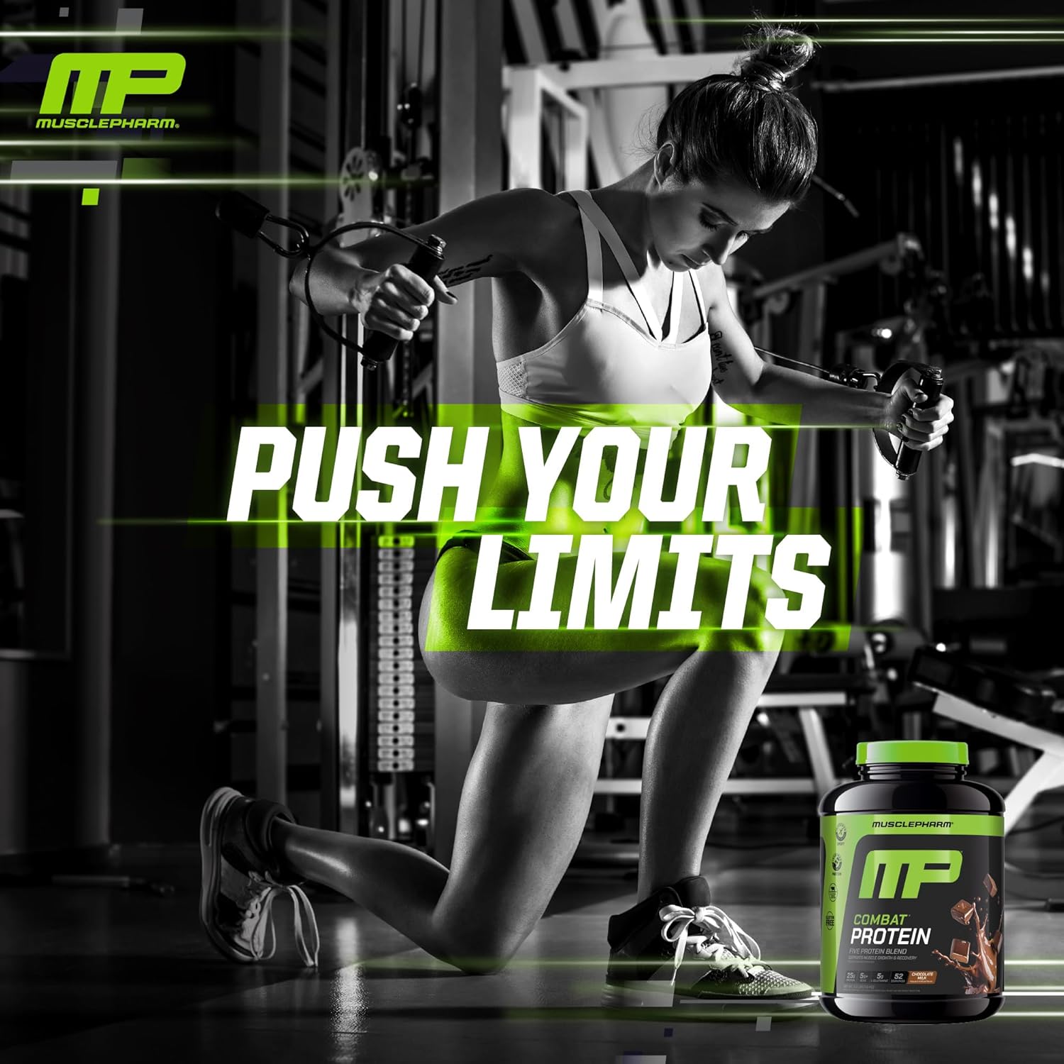 Muscle Pharm Combat Protein Powder for Muscle Growth and Intense Workouts - Gluten-Free with 5 Protein Sources Including Whey Protein Isolate & Egg Albumin, 4 lb, 52 Servings, Chocolate Milk Flavor - Image 6
