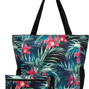 ETidy Large Capacity Foldable Tote Bag With Zipper Water-resistant SandproofWomen Beach Bag Handbag GymBag Travel ShoppingBag