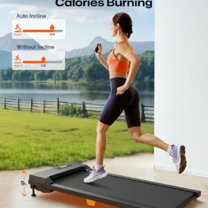 Walking Pad with 9% Incline, Compact Under Desk Treadmill for Home, 2.5HP Powerful 3 in 1 Portable Treadmill with Remote Control, Walking Pad for Home and Office