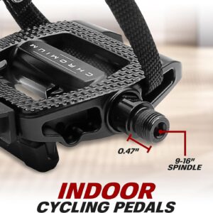 BV Bike Pedals Shimano SPD/Look Delta Compatible 9/16” with Toe Clips – Peloton Pedals for Regular Shoes – Toe Cages for Peloton Bike – Exercise Bike Pedals – Universal Fit Bicycle Pedal
