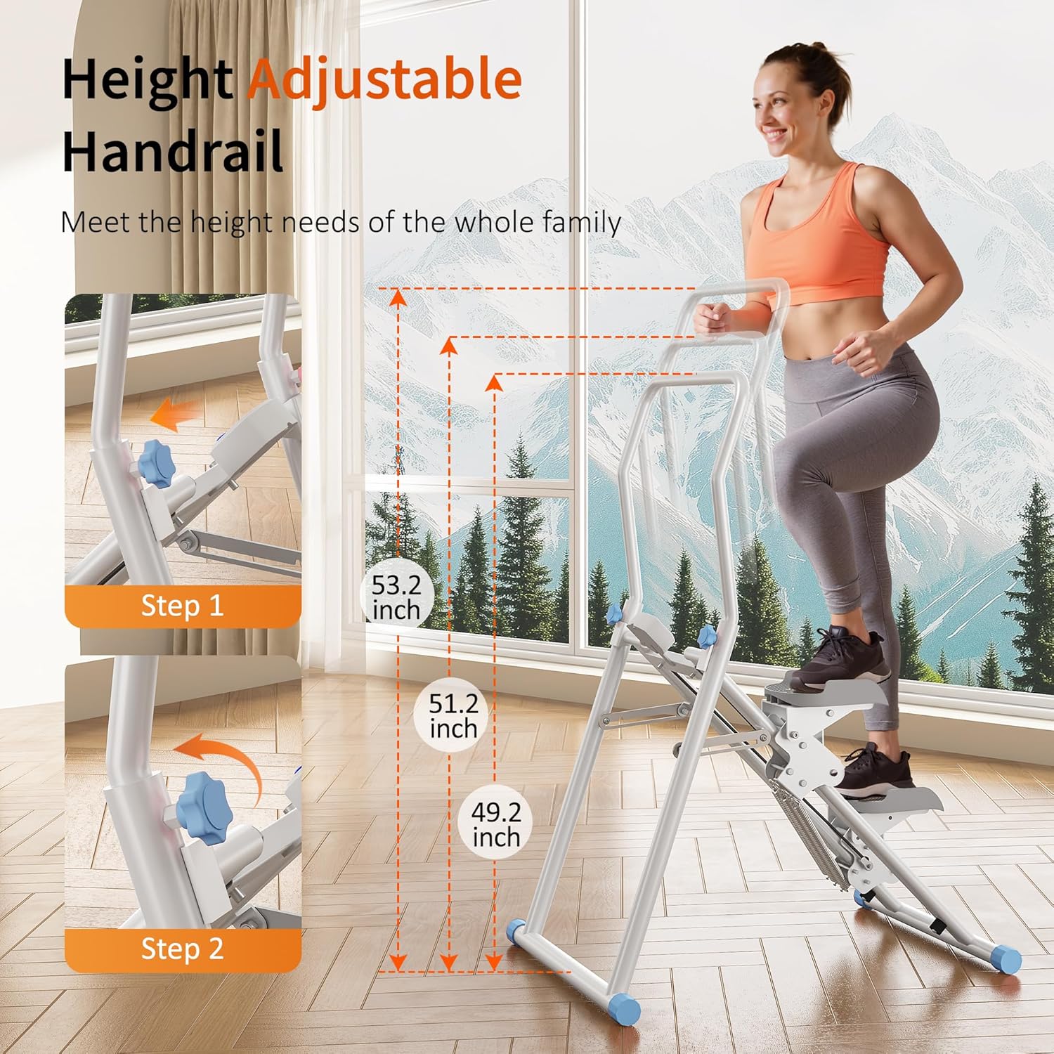 MOMODA Stair Stepper Resistance Adjustable Folding Vertical Climber Machine for Home Gym Full-Body Workout - Image 6