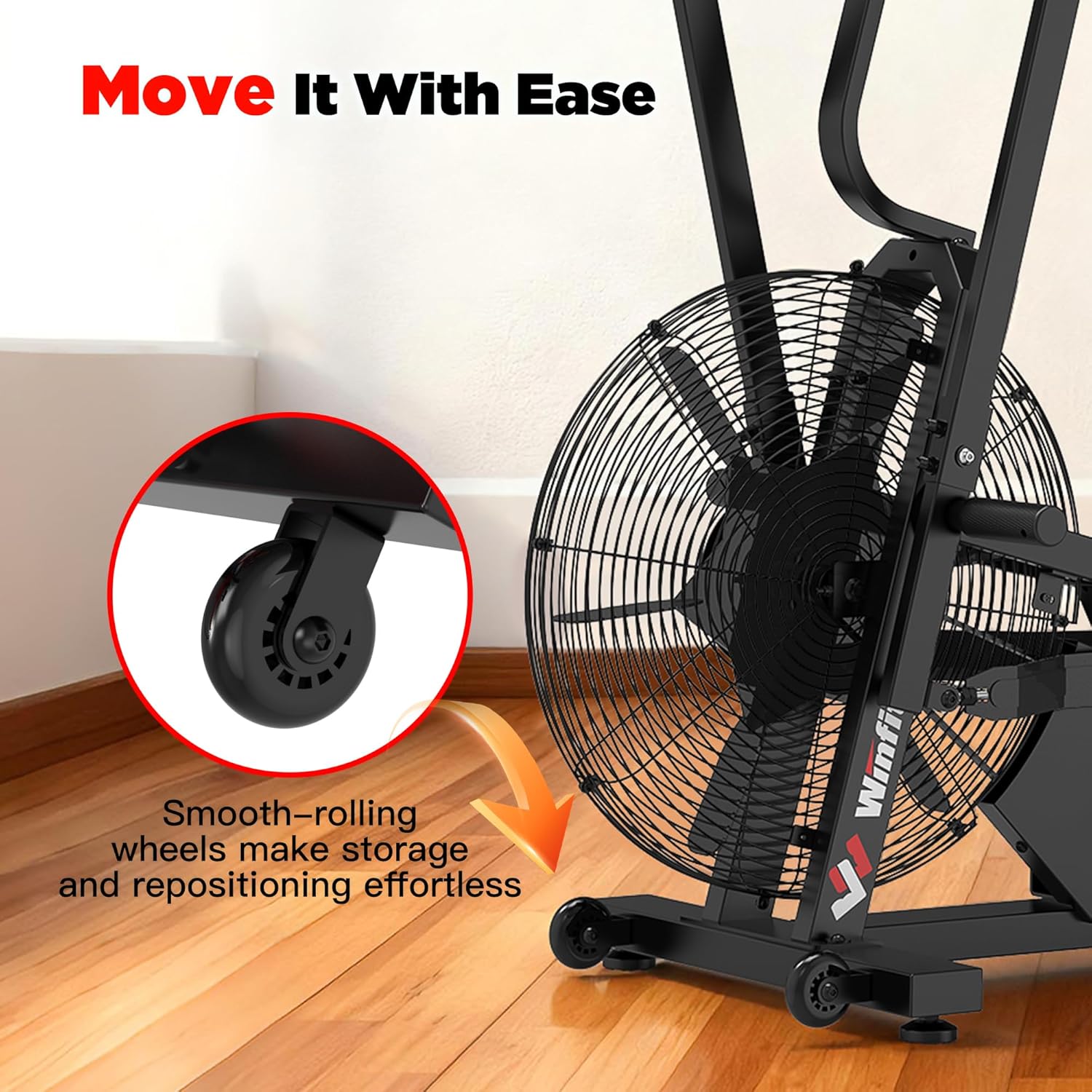 Air Bike,Air-Resistance Exercise Fan Bike With Dual Acction Handlebars for Home Cardio Workout,Adjustable Indoor Cycling Bike,330lb Weight Capacity APP Connection Customizable Monitor - Image 7