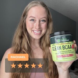 Clean BCAA – 2:1:1 Food Sourced BCAAs Powder & Coconut Water Electrolytes Recovery & Amino Energy Supplement – Award Winning Vegan Amino Acid Supplement – 30 Servings – Watermelon