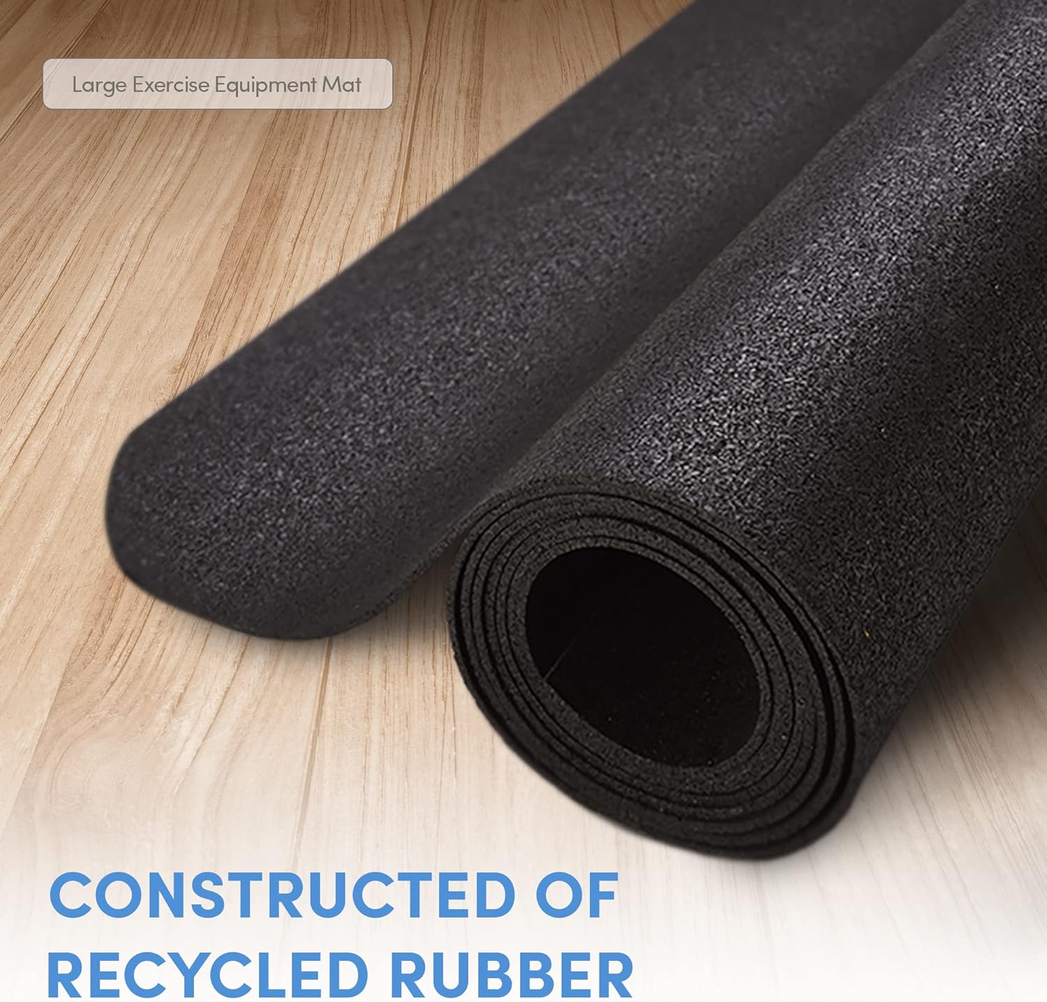 LifeSpan Fitness Exercise Large Black Equipment Mat for Under Treadmill, Rowing Machine, Elliptical, Fitness Equipment, Home Gym Floor Protection - Image 6