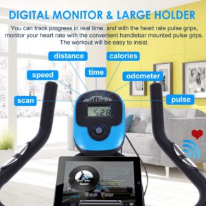 ANCHEER Stationary Bike for Home, Spin Bike 40 LBS Flywheel and 330 Lbs Weight Capacity Exercise Bike for Home, Indoor Cycling Bike with Comfortable Seat Cushion, Tablet Holder and LCD Monitor for Home Workout (Black)