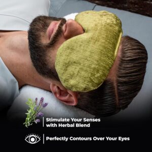 Heated Eye Mask for Dry Eyes | Cooling Sleep Mask with Yoga Pillow | Eye Compress, Migraine Relief, Meditation Accessories, Sleeping Mask for Women | Kozi Eye Pillow for Relaxation (Pear)