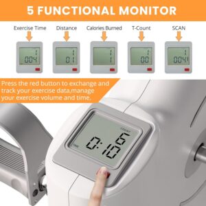 Mini Exercise Bike Pedal Exerciser Under Desk Bike Foot Peddler Portable Therapy Bicycle with Digital Monitor