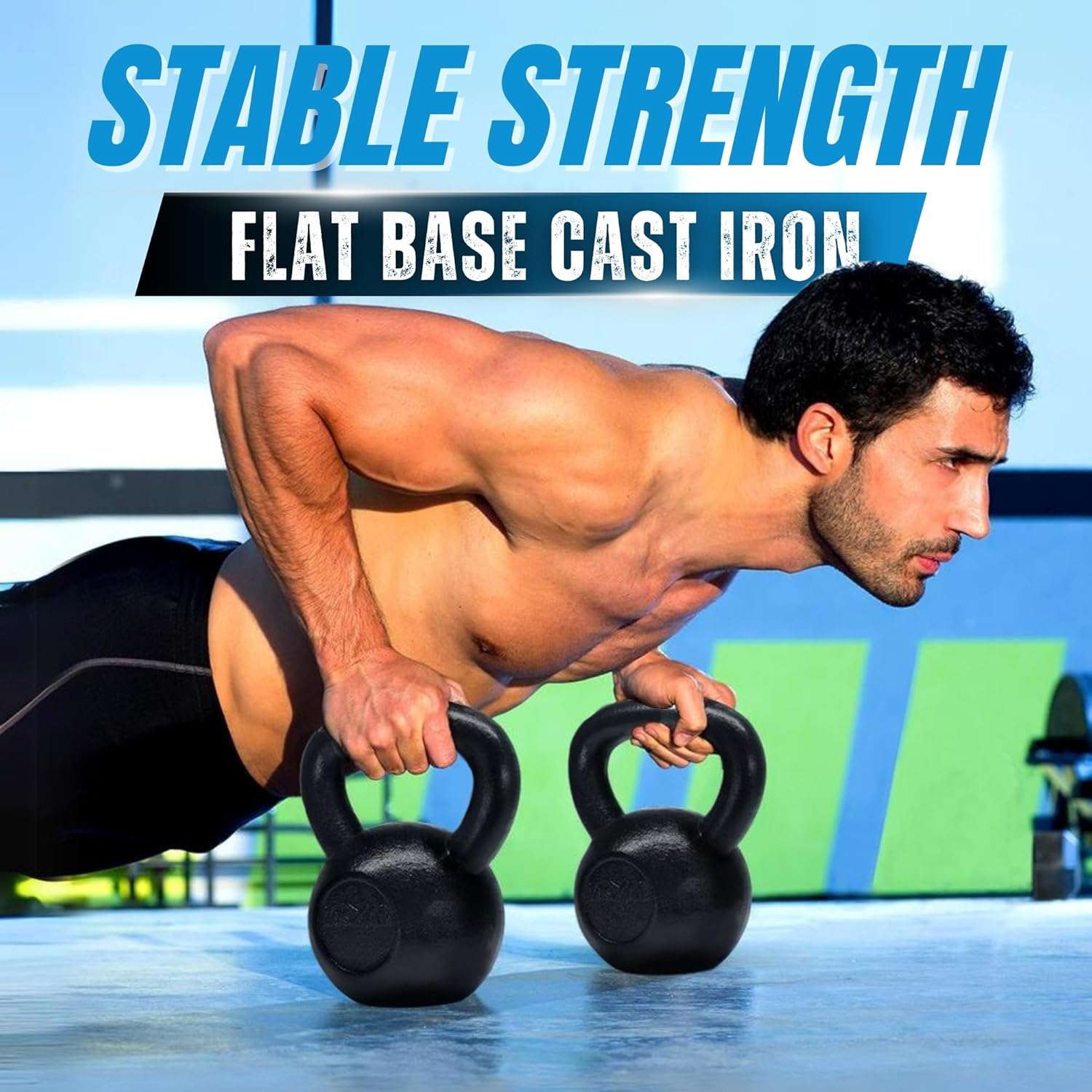 Yes4All Cast Iron Kettlebell, Strength Training Kettlebells 5-80 Lb (5,10,15,20,25,30,35,40,45,50,60,70,80 Lb) for Full Body Workout, Push up, Strength Training - Single & Kettlebell Set of 2 for Men - Image 3
