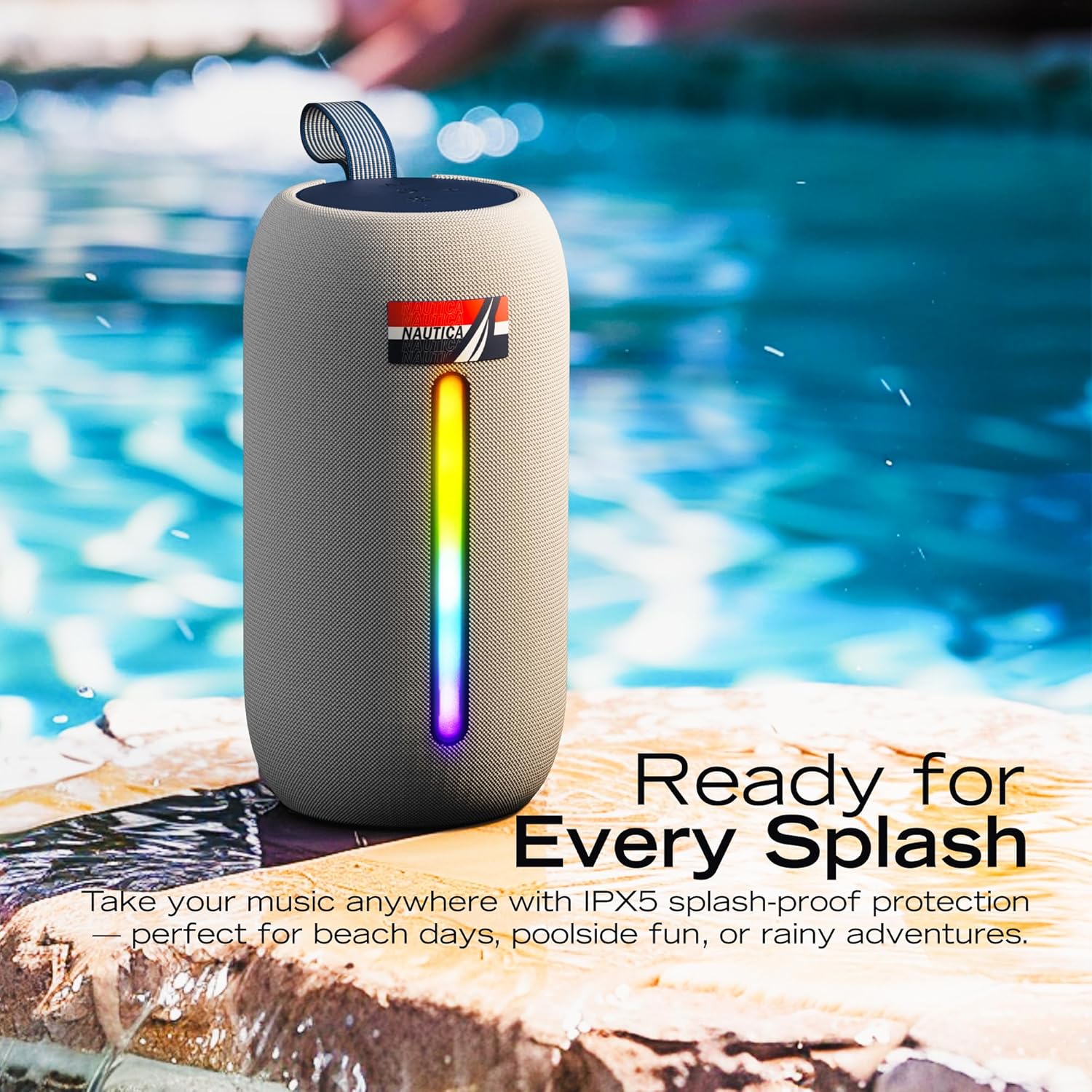 Nautica Urban SP600 True Wireless Outdoor Speaker, Portable IP5 Splash-Proof Bluetooth Speaker, Perfect for Camping, Beach, Backyard & Travel - Image 4