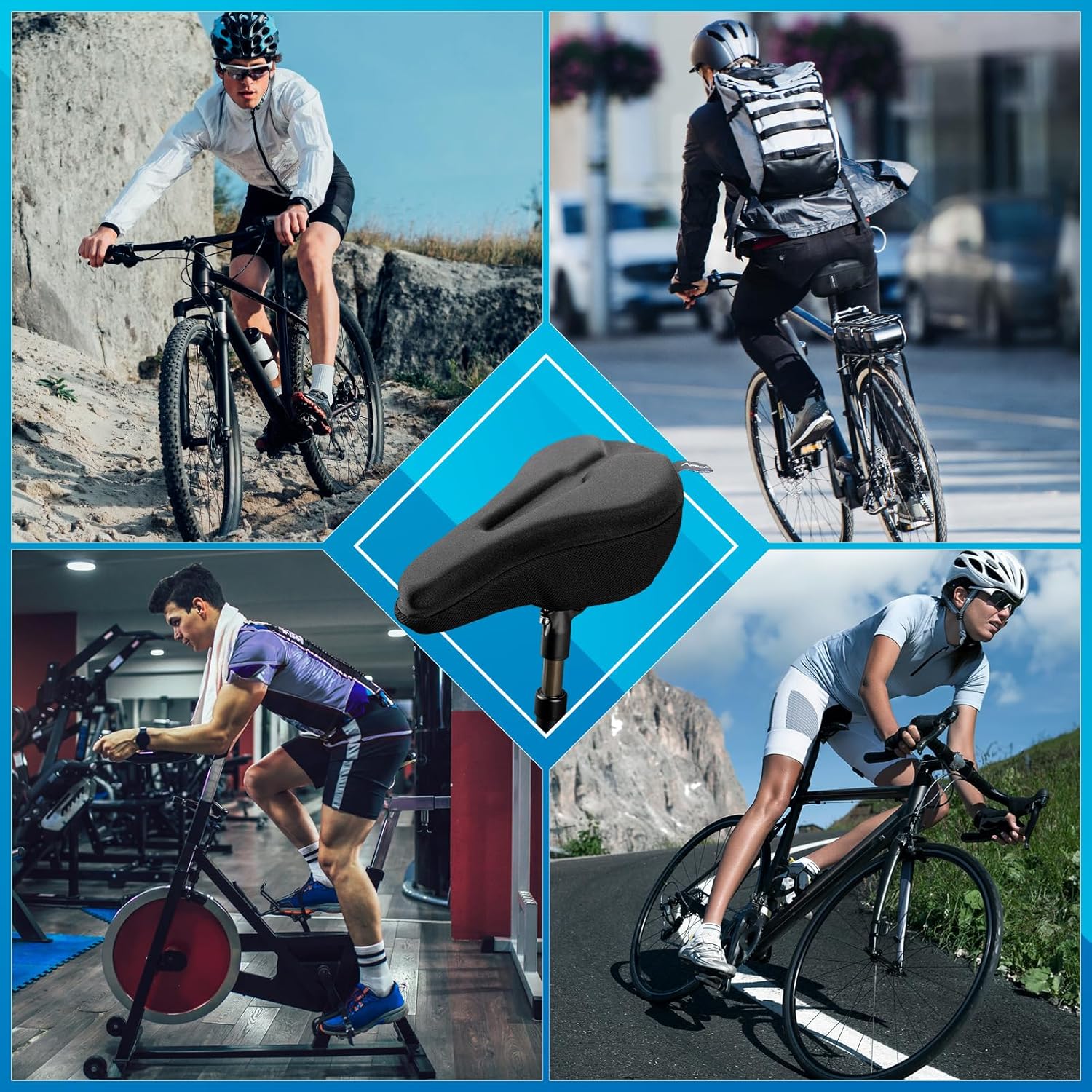 Bike Seat Cushion Gel Padded Saddle Cover for Men Women - Extra Padding Soft Comfort Bicycle Seat Cushion for Peloton, Stationary, Spin, Mountain, Road, Ebike - Image 7