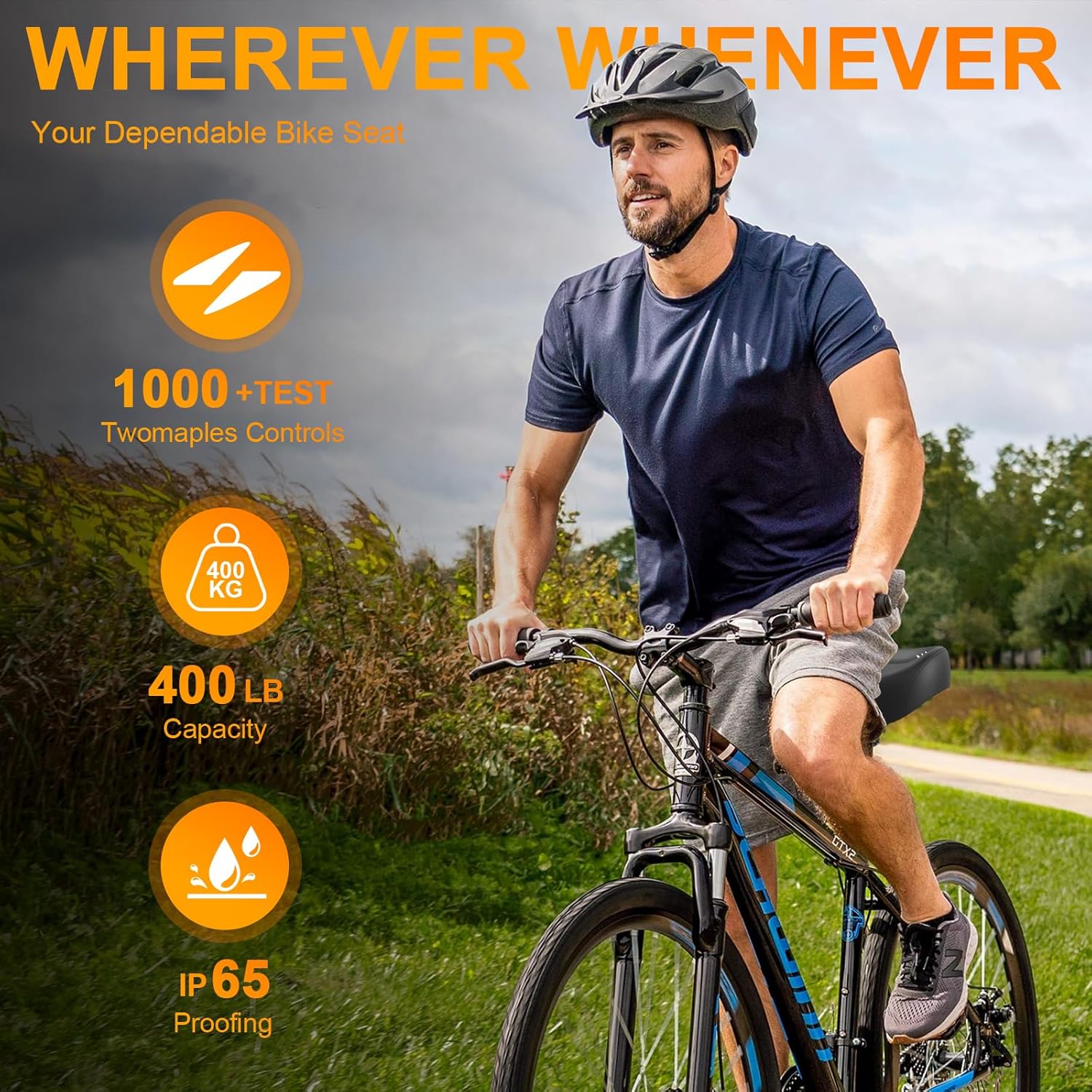 Bike Seat Noseless Wide Bicycle Seat for Women Men, Bike Seats Cushion Comfort for Big Butt, Multiple Fit Saddle for Peloton, Electric, Exercise, Cruiser Bikes - Image 2