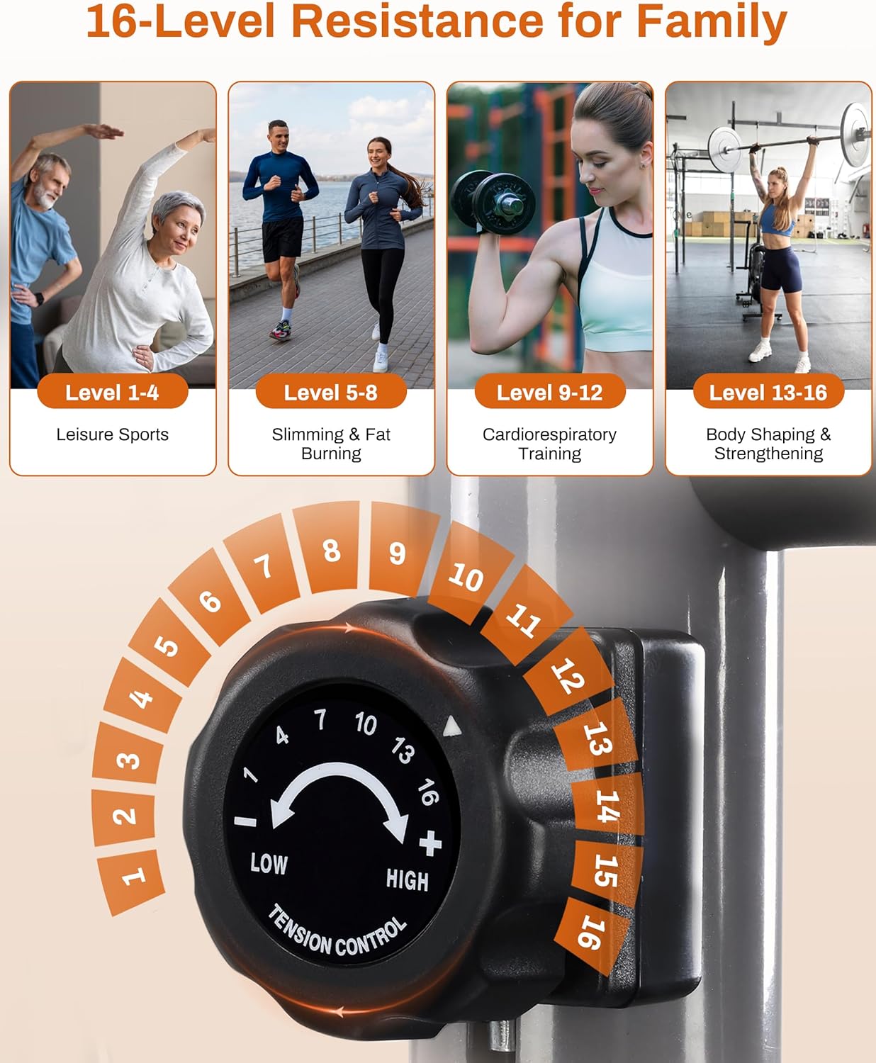 ECHANFIT Elliptical Exercise Machine, Hyper-Quiet Magnetic Elliptical Machine for Home, Elliptical Training Machines with 16 Resistance Levels, App Bluetooth, Backlit LCD Monitor, Pulse Sensor - Image 5