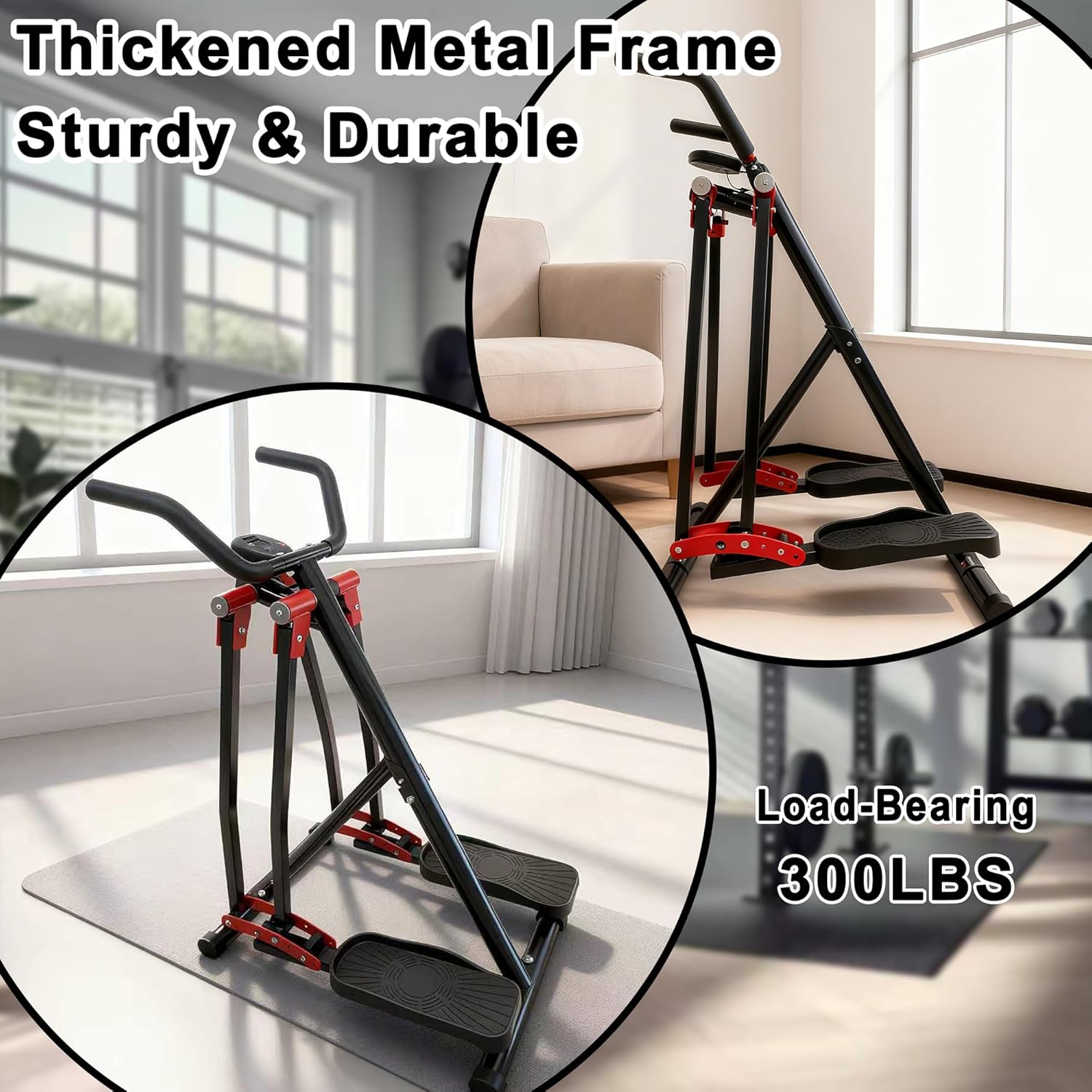 KINMAC Air Walking Elliptical Exercise Machine - Foldable Low-Impact Cardio Trainer with LCD Monitor, Extended Stride & Non-Slip Pedals for Home Gym - Image 6