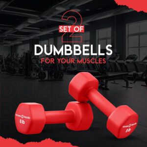 Fitness Republic Neoprene Dumbbell Set of 2, Non-Slip, Hex Shape, Free Weights for Muscle Toning and Strength Building – Portable Home Gym Hand Weights