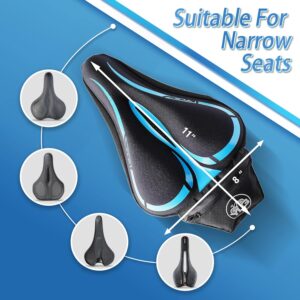 YLG Bike Seat Cover, Memory Foam & Gel Bike Seat Cushion Cover for Men Women, Comfortable Bicycle Seat Cover for Peloton/Fixed/Cruiser/Indoor/Outdoor Bike seat with Waterproof Cover