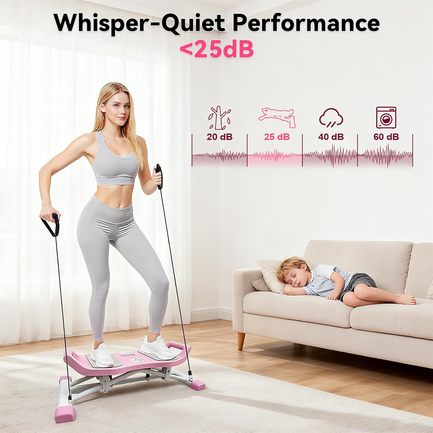 EPHESPORT Upgraded Slide Steppers for Exercise at Home, Balance Board, Wobble Board with Resistance Bands, Portable Ski Balancing Machine Featuring LCD Monitor, Full Body Cardio Workout Equipment - Image 8