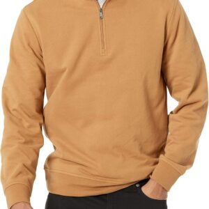 Amazon Essentials mens Lightweight French Terry Quarter-Zip Mock Neck Sweatshirt