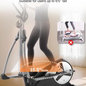 ECHANFIT Elliptical Exercise Machine, Hyper-Quiet Magnetic Elliptical Machine for Home, Elliptical Training Machines with 16 Resistance Levels, App Bluetooth, Backlit LCD Monitor, Pulse Sensor