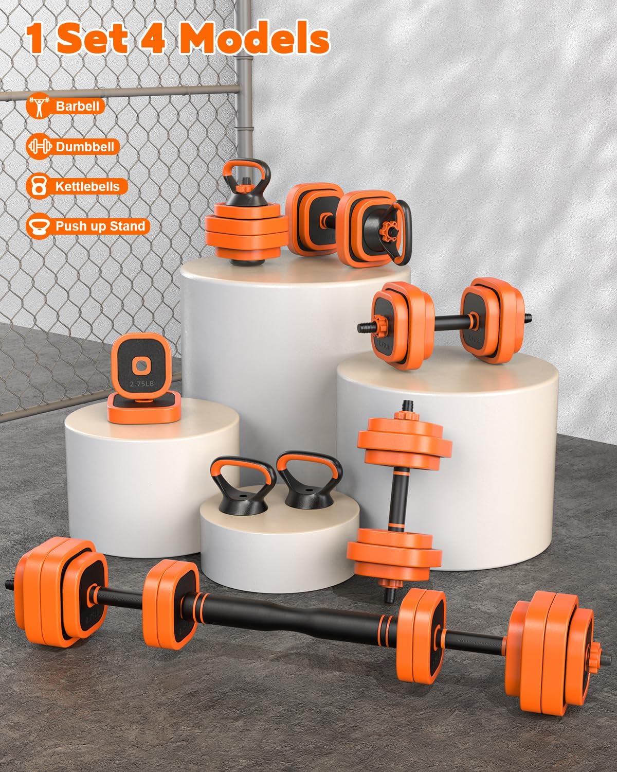 Adjustable Dumbbells Set, 45/65/85 lbs Free Weight Set with Connector, 4 in1 Dumbbells Set for Home Gym Workout - Image 2