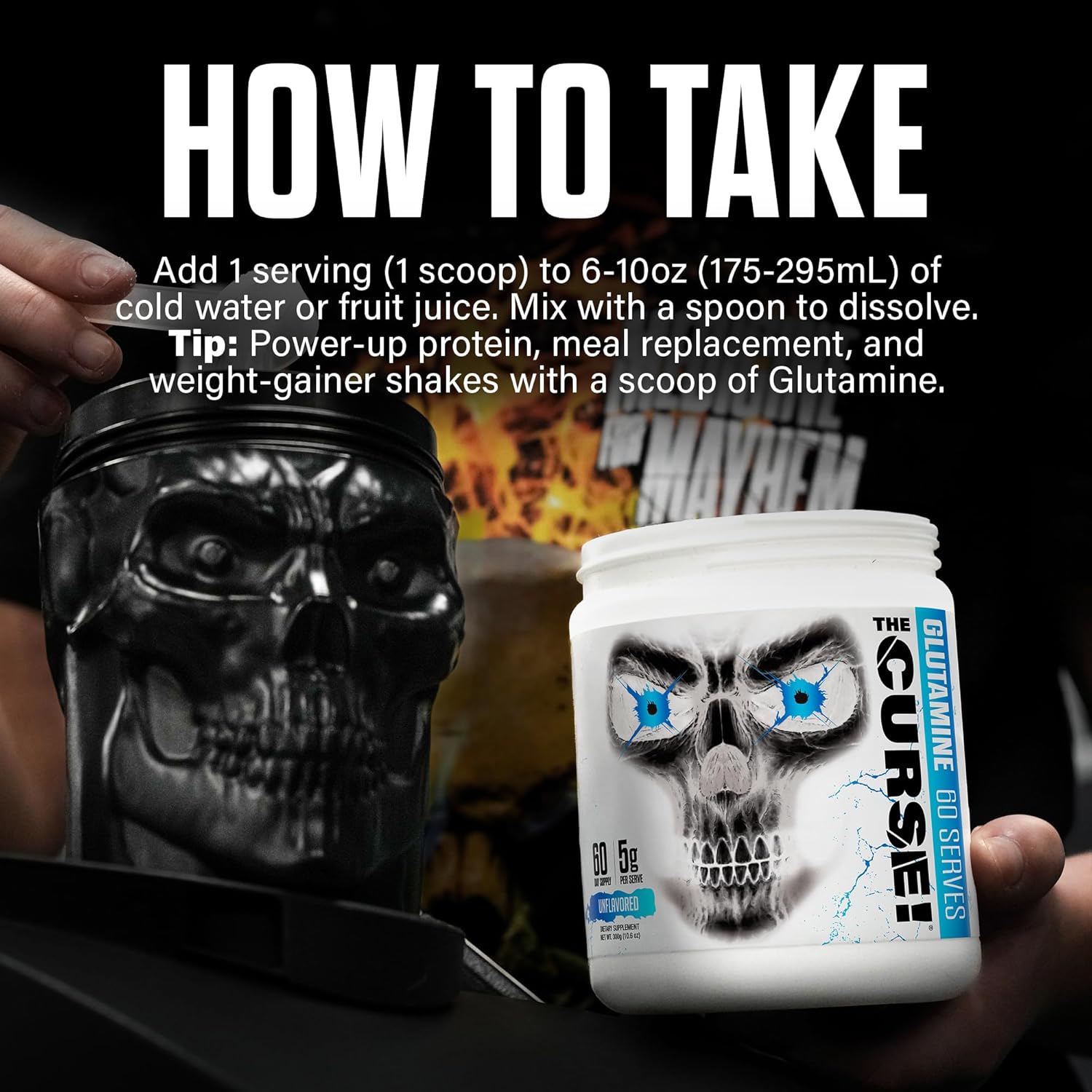 JNX SPORTS, The Curse! Glutamine, L-Glutamine Powder 5g - Support Muscle Recovery, Post Workout, 60 Servings, Unflavored - Image 7