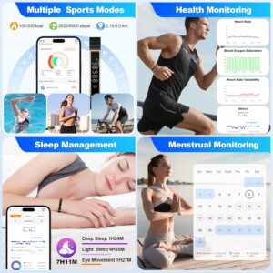 Smart Bracelet, Wearable Activity & Fitness Tracker Band, 24H Sleep Tracker, All-Day Continuous Heart Rate, Blood Pressure Stress HRV Monitor, Smart Wristband with Free APP 2 Bands, Rose Gold