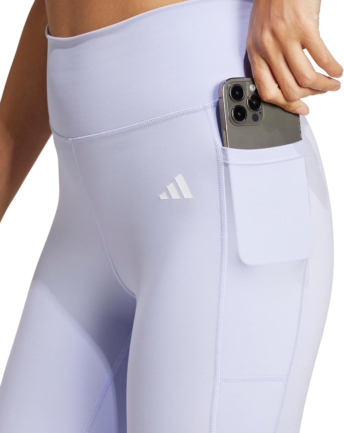 Adidas Womens Optime Essentials Stash Pocket Full-Length Training Leggings - Image 5