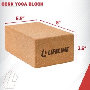 Lifeline Fitness Cork Yoga Block – Sustainable Home Gym Workout Equipment for Yoga, Pilates and General Fitness