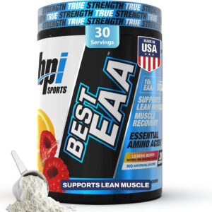 BPI Sports Essential Amino Acids EAA Powder – Pre, Intra & Post Workout Drink – BCAA Powder for Men & Women, EAA + BCAA + Hydration, Advanced Formula with 10g of EAA. (Lemon Berry)