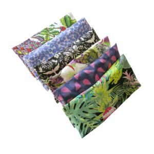 Lavender Eye Pillow Gift Pack (6) Bulk – Lavender Chamomile Flax Weighted – Removable Cover Washable Refillable for Yoga Aromatherapy Massage Sleep – tropical green blue pink
