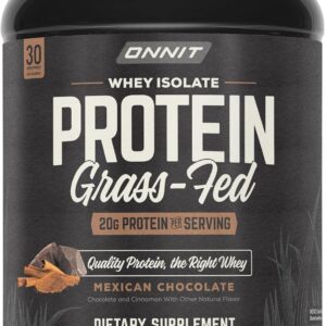 ONNIT Grass Fed Whey Isolate Protein Powder, Protein Powder Dietary Supplement to Support Muscle Gain and Workout Recovery, 30 Servings per Tub, 30.7 oz (Chocolate)
