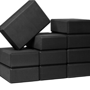 Sunshine Yoga 3″ Yoga Block, 10 Pack Bulk EVA Foam Yoga Blocks, Firm and Supportive Yoga Brick, Balance Foam for Stretching, Pilates, and Workout, 3″ x 6″ x 9″