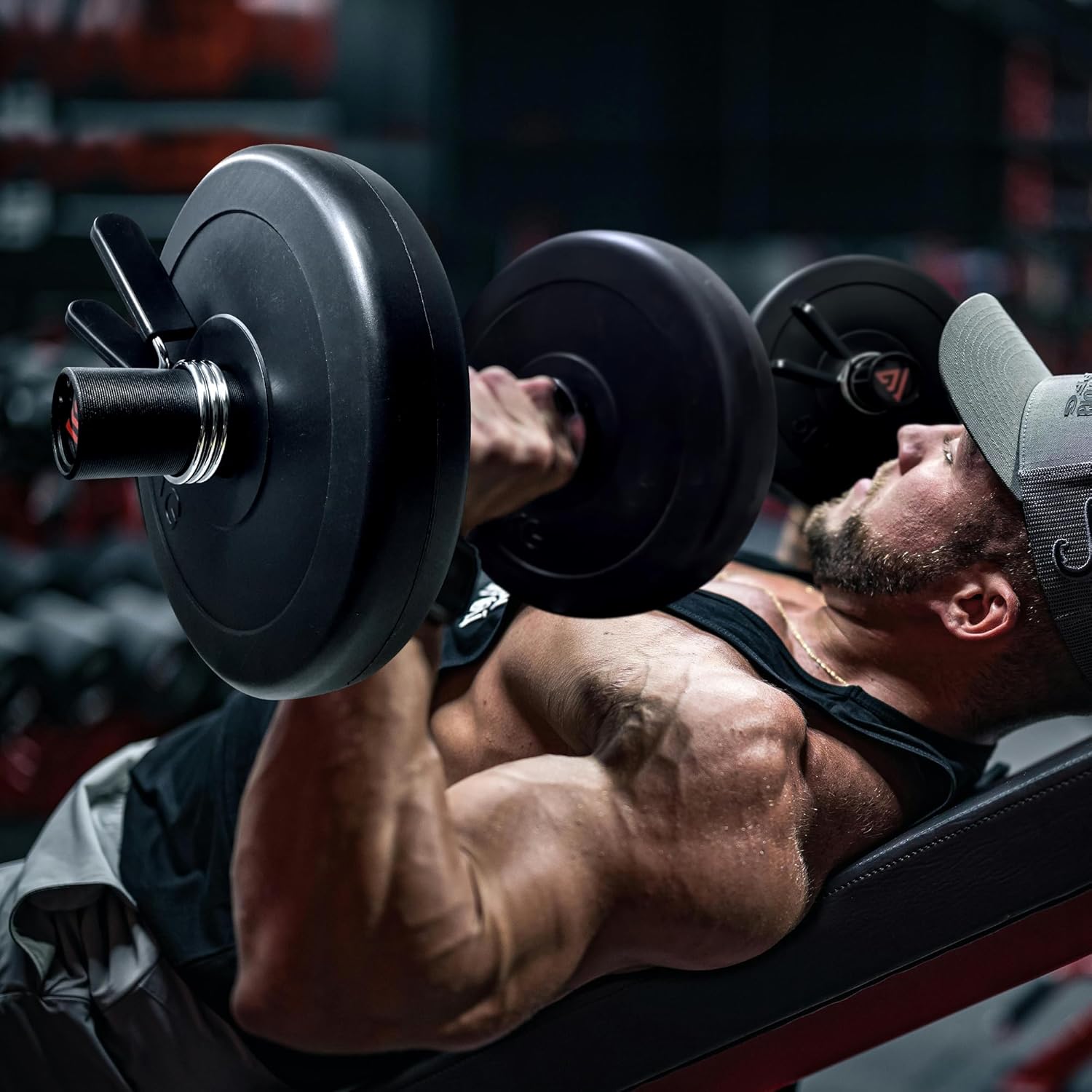 16" Olympic Dumbbell Handle, Loadable Dumbbells for 2-inch Olympic Weight Plates, Dumbbell Bar for Home Gym Strength Training, 2 Pair of Spring Collars Included - Image 5