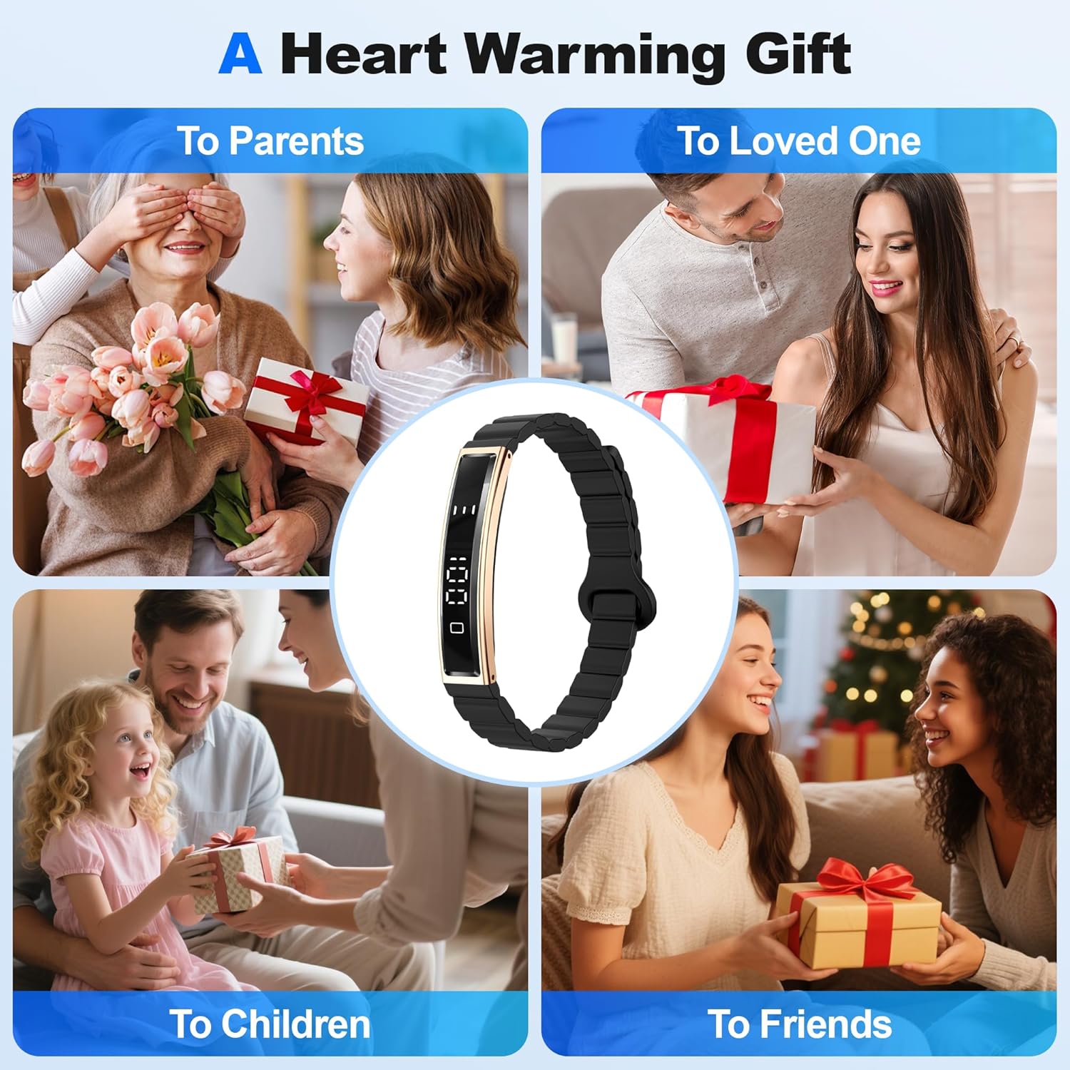 Smart Bracelet, Wearable Activity & Fitness Tracker Band, 24H Sleep Tracker, All-Day Continuous Heart Rate, Blood Pressure Stress HRV Monitor, Smart Wristband with Free APP 2 Bands, Rose Gold - Image 8