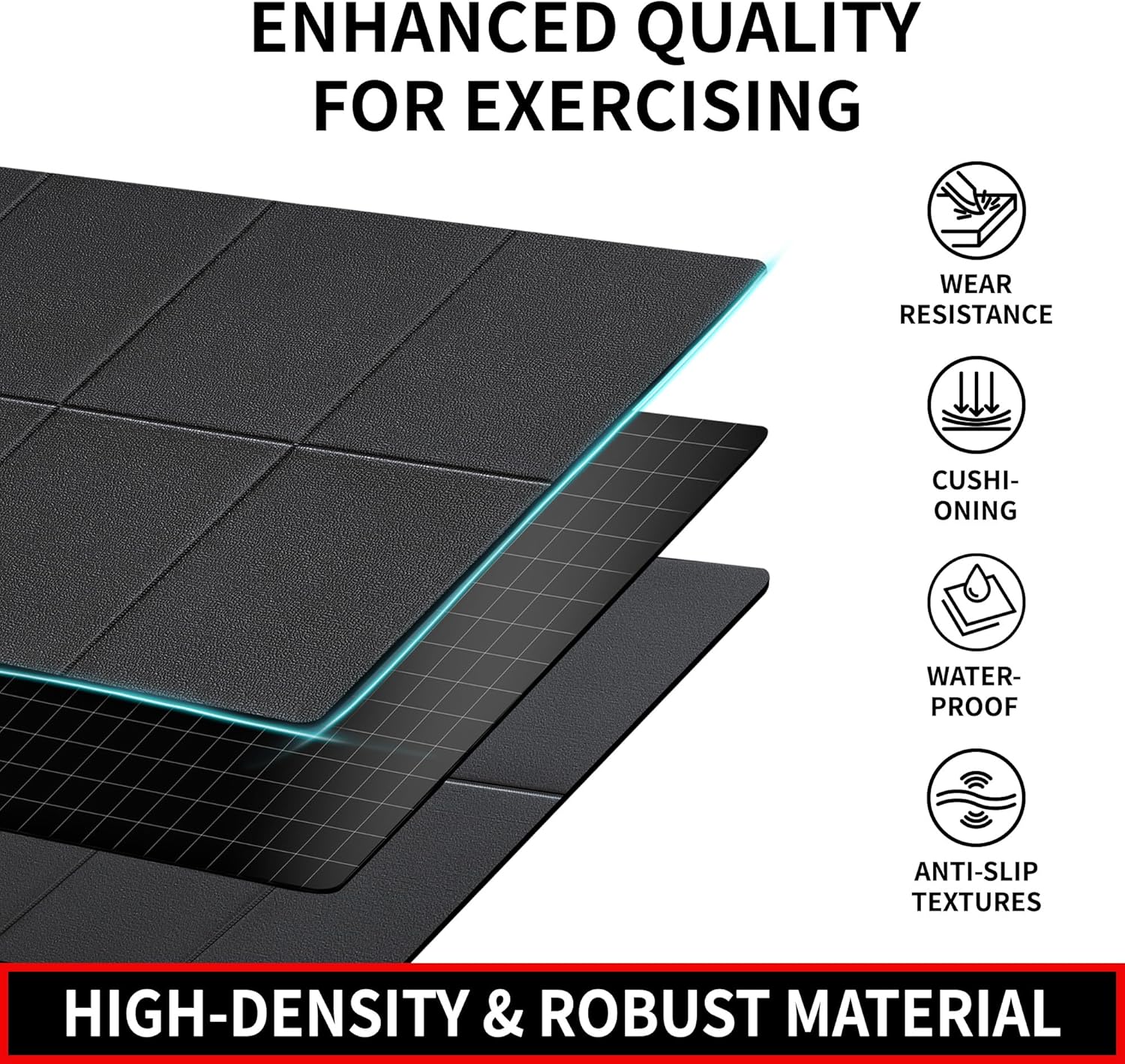 Treadmill Mat, 7'x3'/6'x3'/6'x2.5'/5.6'x2'/4'x2', 6mm Thick Exercise Equipment Gym Mat for Hardwood FloorCarpet, Compatible with Peloton Bike, Indoor Spin Bike, Elliptical - Image 8