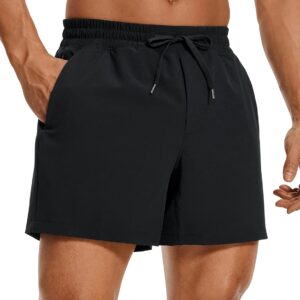 CRZ YOGA Men’s Linerless Workout Shorts 5” – Lightweight Quick Dry for Running Sports Athletic Gym with Pockets