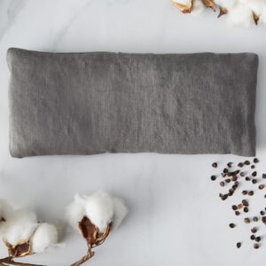 Bucky Linen Hot & Cold Eye Pillow, Natural Buckwheat Filling, Gray, 8×3.5-inch
